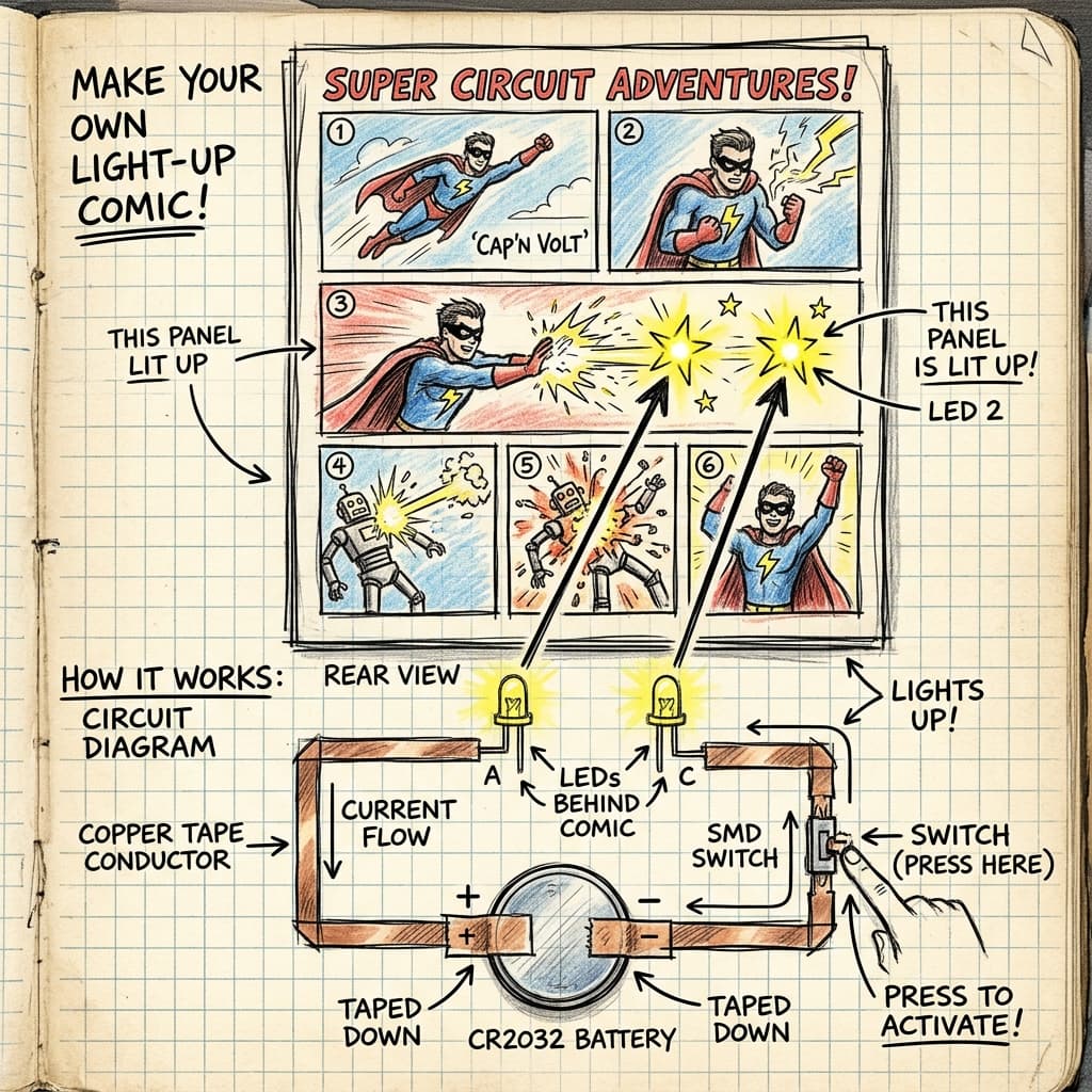 Light-Up Comic Book Panel