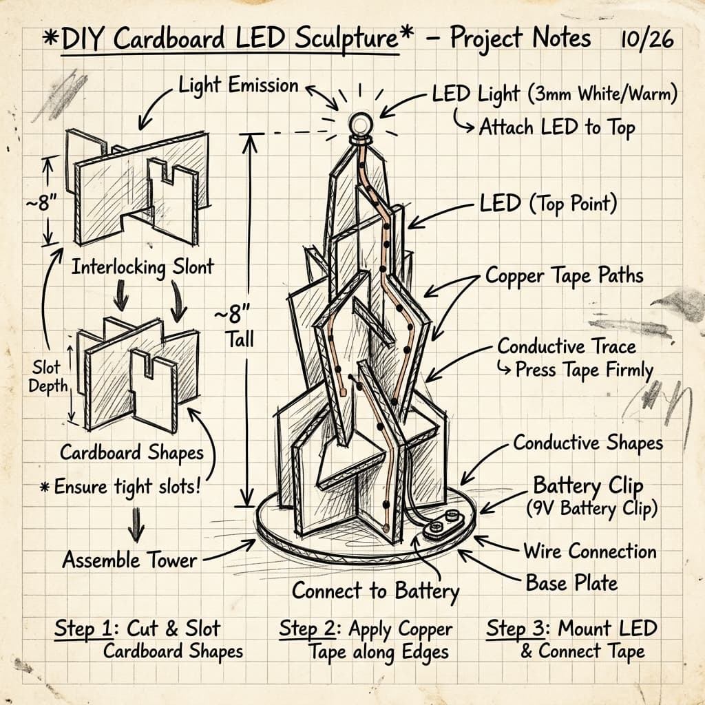 Cardboard Light Sculpture