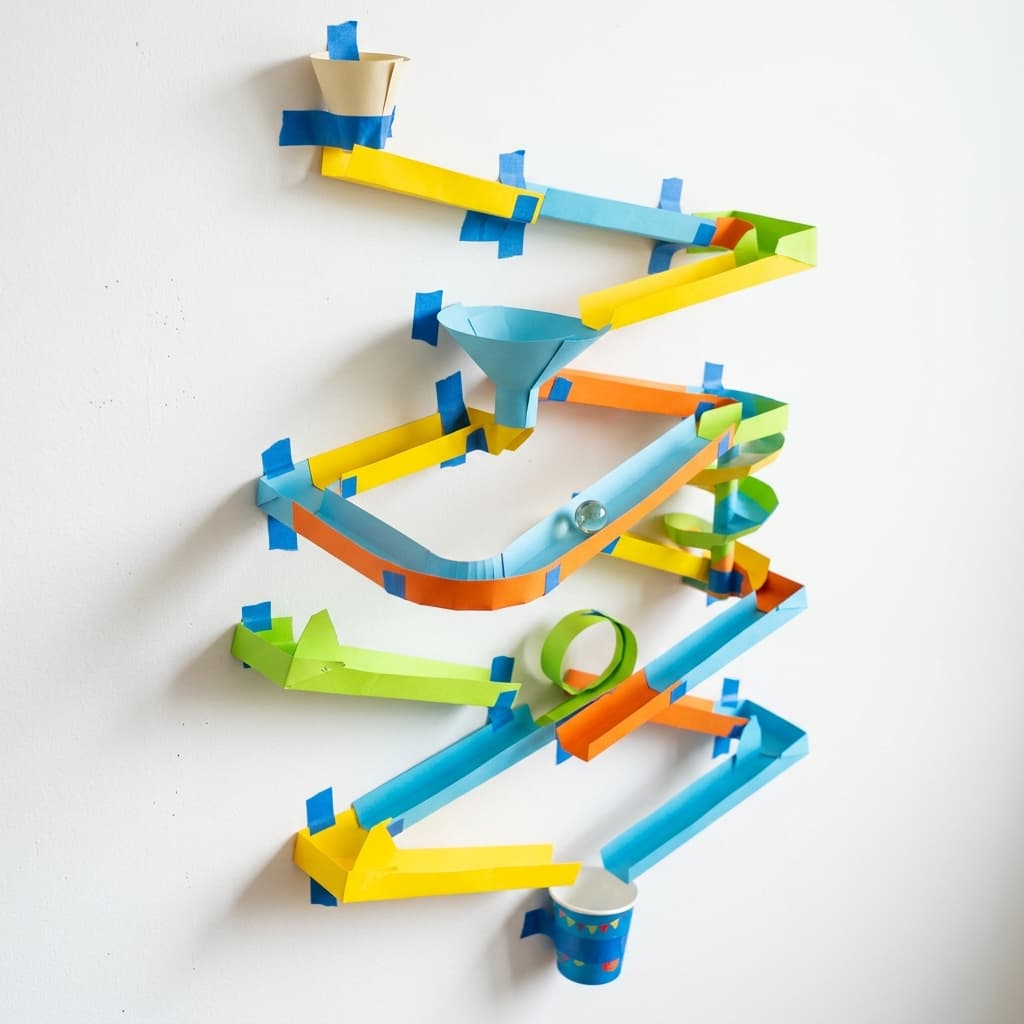 Paper Marble Run Art Wall